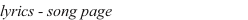 lyrics - song page